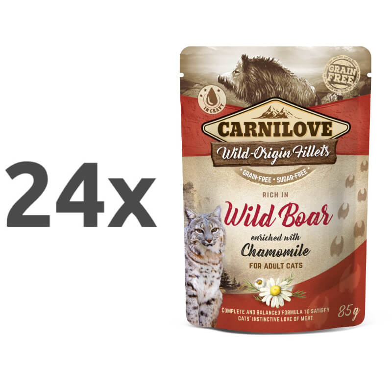 Carnilove Cat WMM Adult - divji prašič & kamilica, 85 g - 24 x 85 g