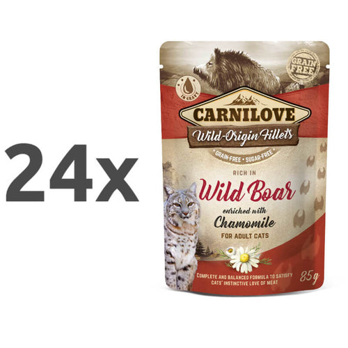 Carnilove Cat WMM Adult - divji prašič & kamilica, 85 g - 24 x 85 g