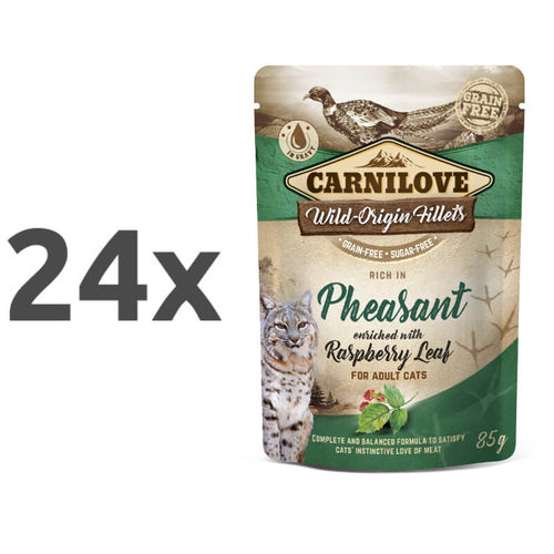 Carnilove Cat WMM Adult - fazan & listi maline, 85 g - 24 x 85 g