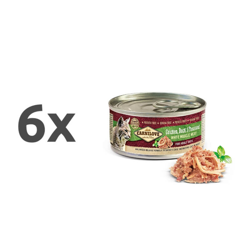 Carnilove Cat WMM Adult - piščanec, raca & fazan, 100g - 6 x 100 g