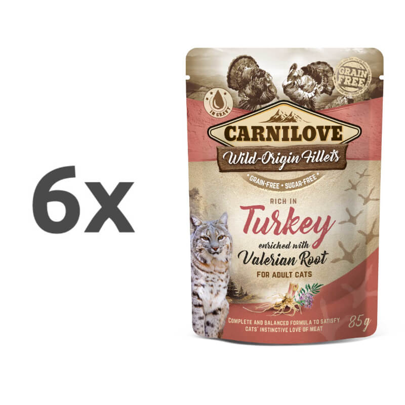 Carnilove Cat WMM Adult - puran & baldrijan, 85 g - 6 x 85 g