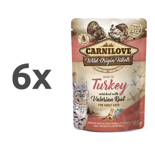 Carnilove Cat WMM Adult - puran & baldrijan, 85 g - 6 x 85 g