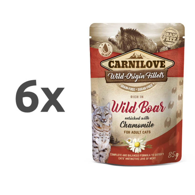 Carnilove Cat WMM Adult - divji prašič & kamilica, 85 g - 6 x 85 g