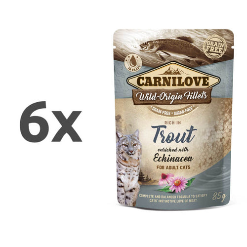 Carnilove Cat WMM Adult - postrv & slamnik, 85 g - 6 x 85 g