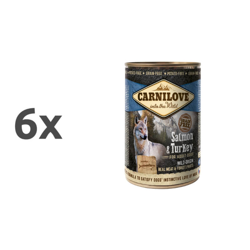 Carnilove Dog Adult - losos & puran, 400g - 6 x 400 g