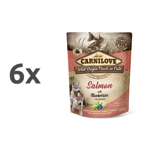 Carnilove Dog Puppy - losos & borovnica, vrečka 300g - 6 x 300 g