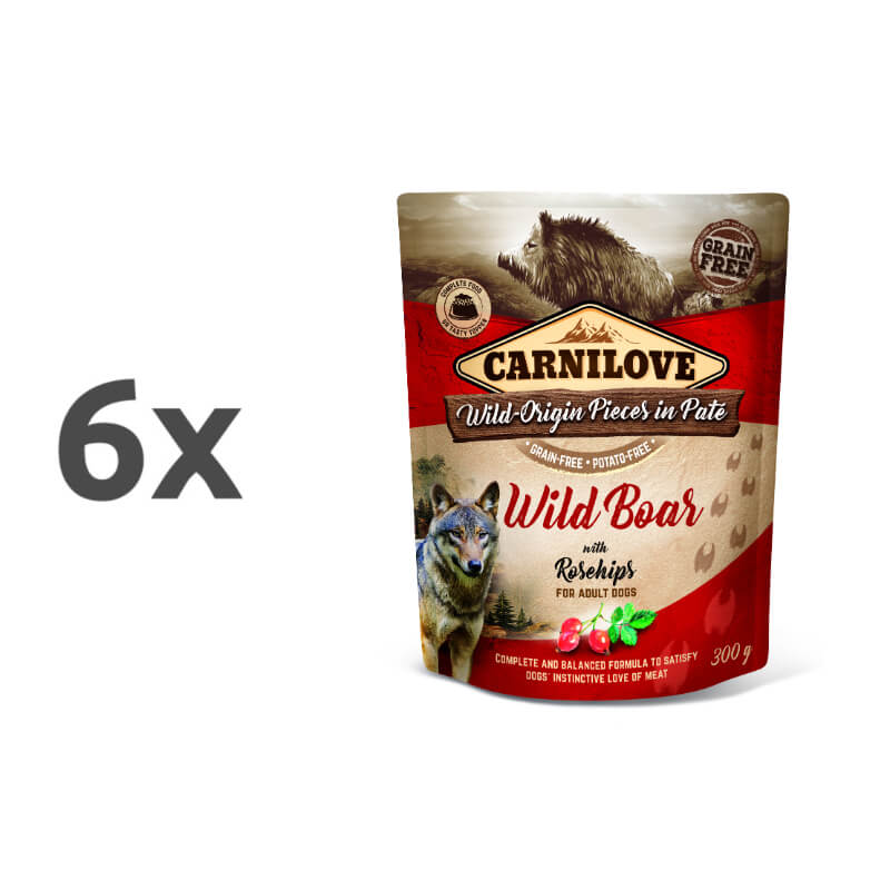 Carnilove Dog Adult - prašič & šipek, vrečka 300g - 6 x 300 g