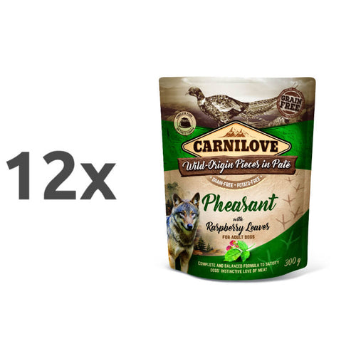 Carnilove Dog Adult - fazan & listi maline, vrečka 300g - 12 x 300 g