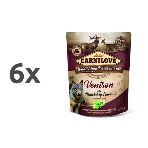 Carnilove Dog Adult - divjačina & listi jagod, vrečka 300g - 6 x 300 g