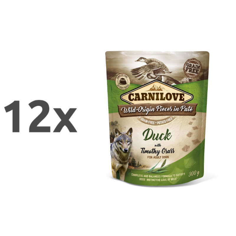 Carnilove Dog Adult - raca & travniški mačji rep, vrečka 300g - 12 x 300 g