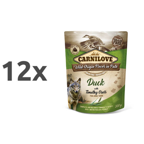 Carnilove Dog Adult - raca & travniški mačji rep, vrečka 300g - 12 x 300 g