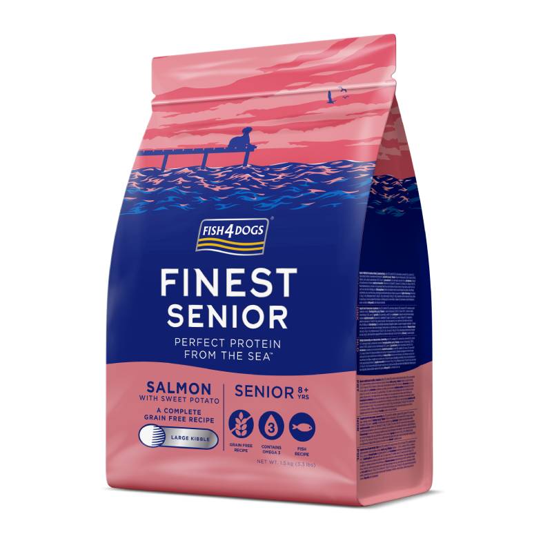 Fish4Dogs Senior - losos - veliki briketi - 1,5 kg