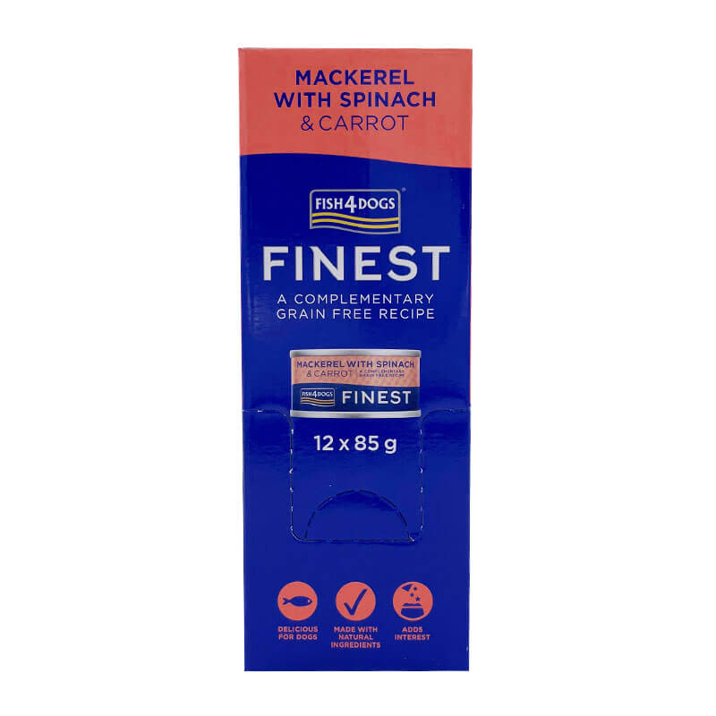 Fish4Dogs skuša s špinačo in korenjem - pakiranje 12 x 85 g (2)