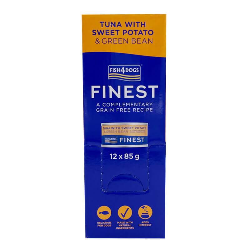 Fish4Dogs tuna s sladkim krompirjem in stročjim fižolom - pakiranje 12 x 85 g (2)