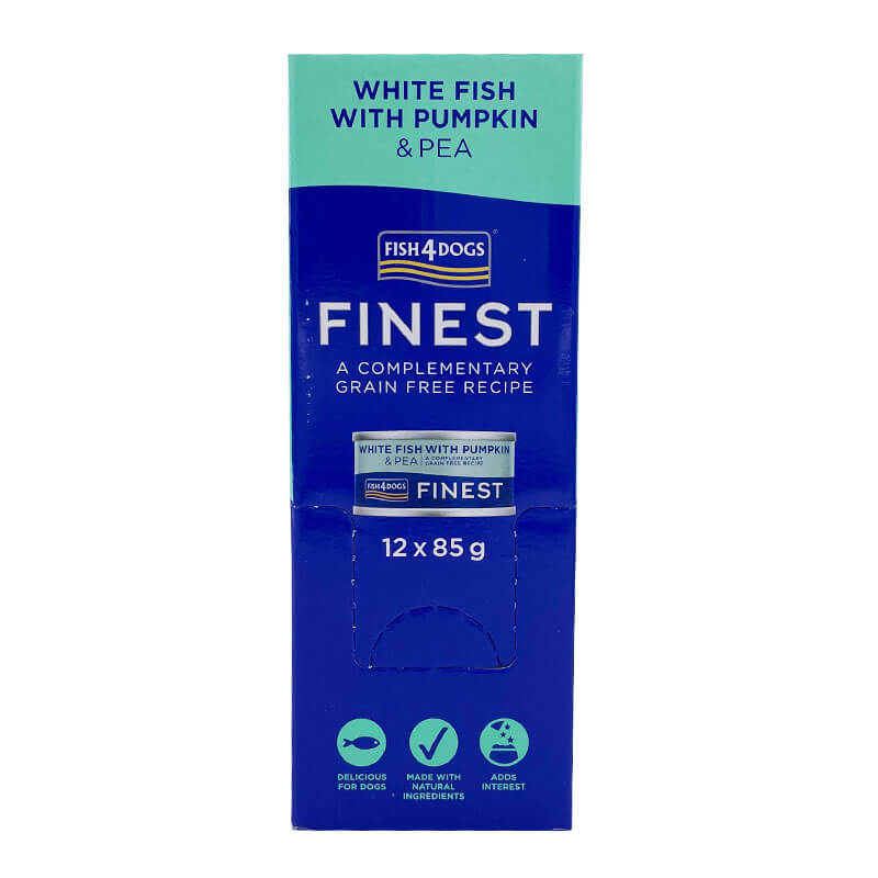 Fish4Dogs bela riba z bučo in grahom - pakiranje 12 x 85 g (2)