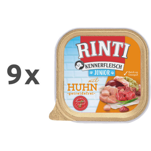 Rinti Kennerfleisch alutray Junior - piščanec - 300 g - 9 x 300 g