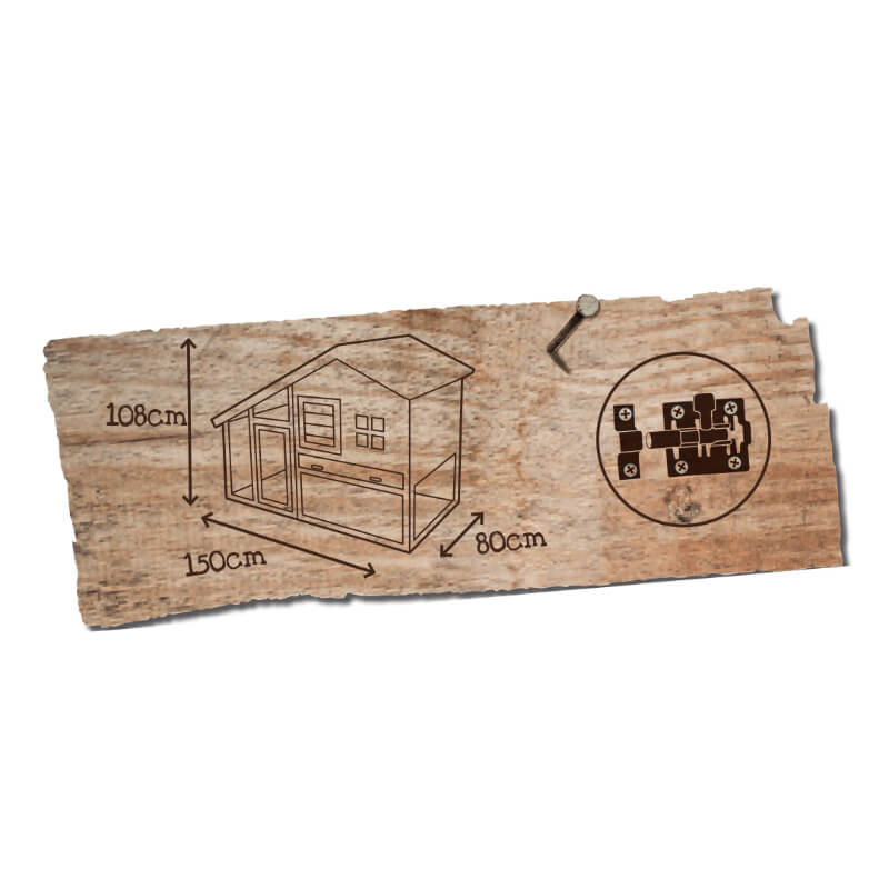 Duvo lesen zajčnik Tridolf Cottage - 150 x 80 x 108 cm (3)