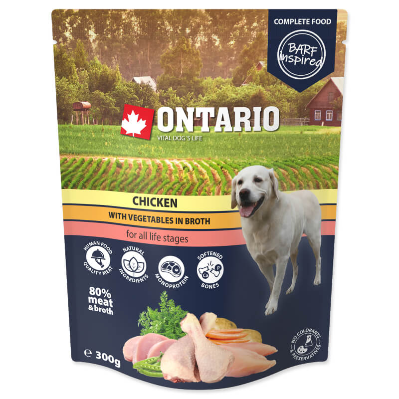 Ontario Dog - piščanec in zelenjava v juhi, 300g