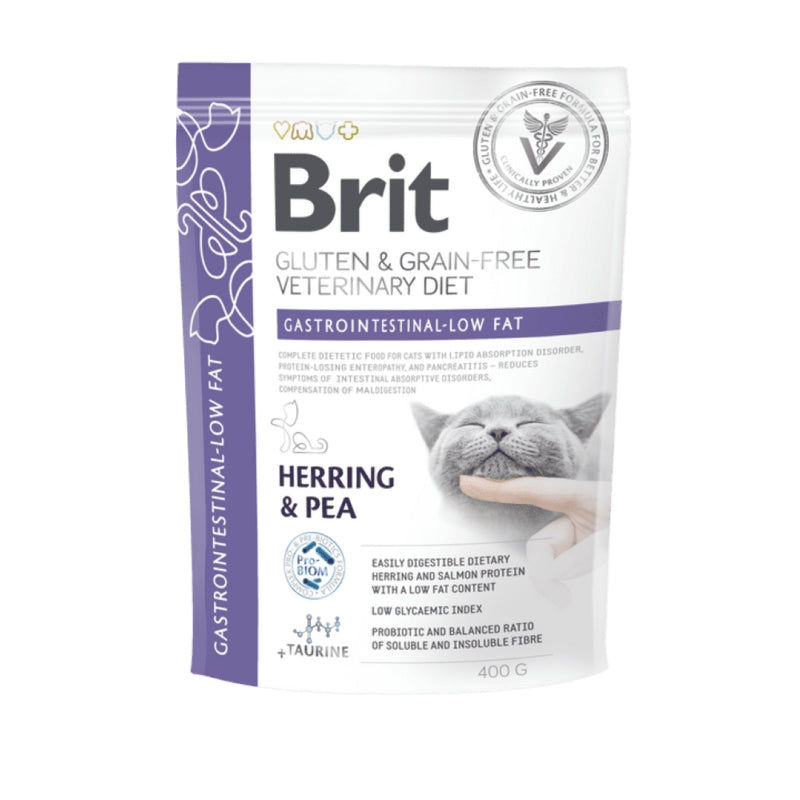 Brit GF Veterinarska dieta za mačke - Gastrointestinal Low Fat - 400 g
