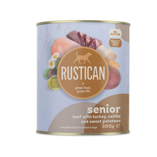 Rustican konzerva Senior - govedina in puran - 800g