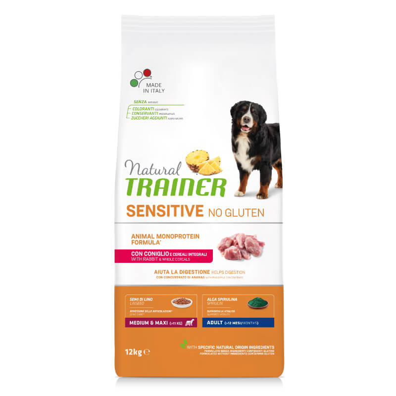 Natural Trainer Sensitive No Gluten Adult Medim/Maxi - kunec - 12 kg