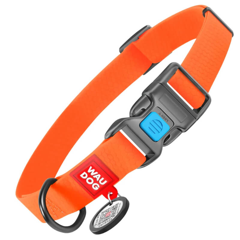 Waudog vodoodporna ovratnica, oranžna - 35 - 58 cm