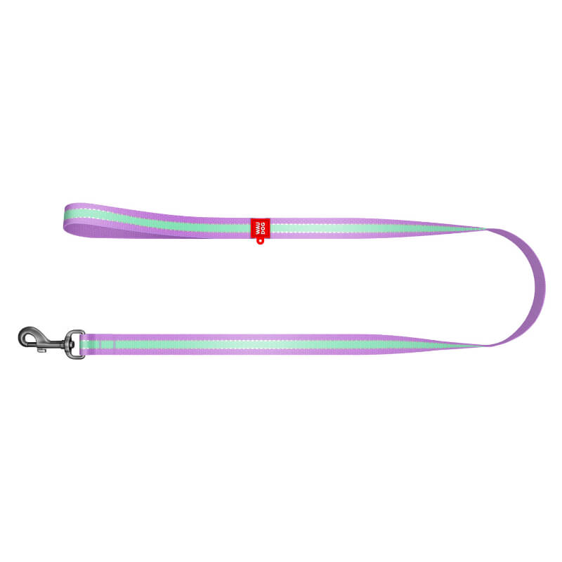 Waudog odsevni povodec Glow, sv. vijoličen - 122 cm (2)