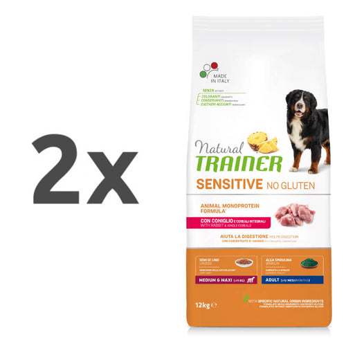 Natural Trainer Sensitive No Gluten Adult Medim/Maxi - kunec - 2 x 12 kg