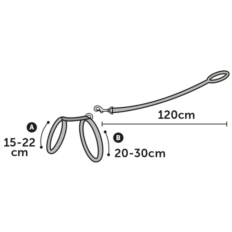 Flamingo oprsnica s povodcem za mladičke, črna - 15-20 cm / 20-30 cm (3)