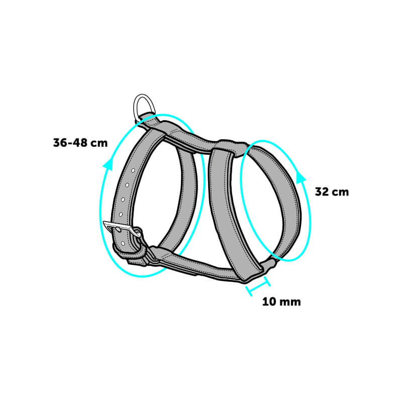 Flamingo oprsnica s povodcem Harms za mačke, rdeče-črna - 32 cm / 36-48 cm (3)