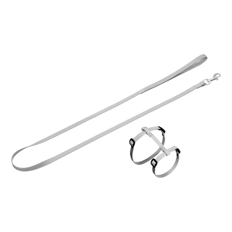 Flamingo odsevna oprsnica s povodcem za mačke, siva - 22-34 cm / 26-44cm (2)