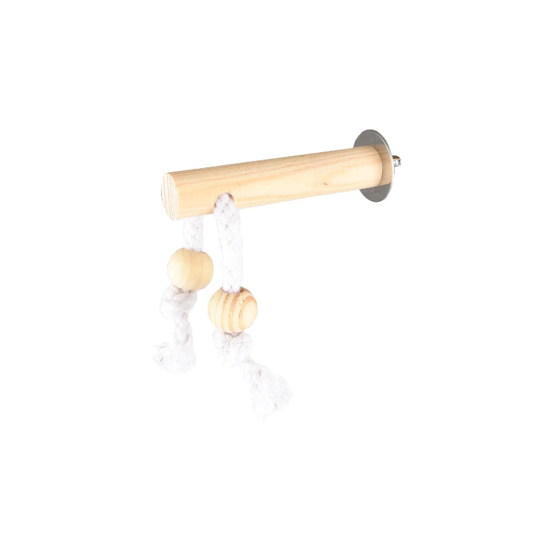 Flamingo lesena palica z vrvjo in lesenimi kroglicami - 10 cm