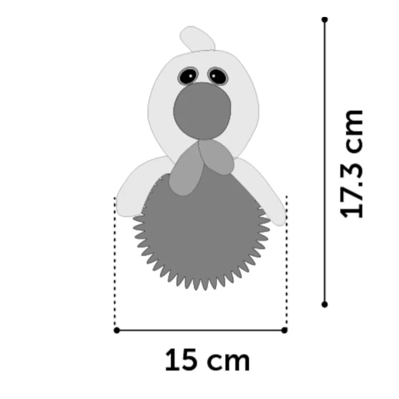 Flamingo plišasti piščanec + gumi žoga z bodicami - 17,5 cm (2)