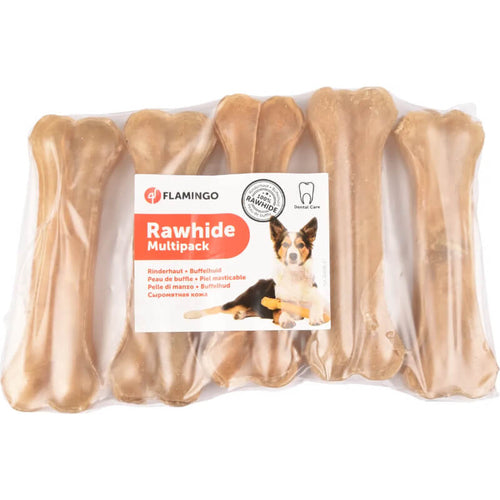 Flamingo R'hide prešana kost iz gov. kože, 11 cm - 5 kos