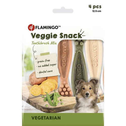 Flamingo Veggie zobna ščetka, 12,5 cm - 4 kos