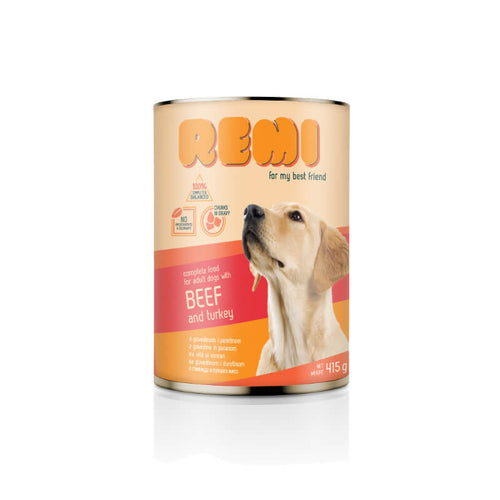 Remi Dog koščki v omaki - govedina & puran - 415 g