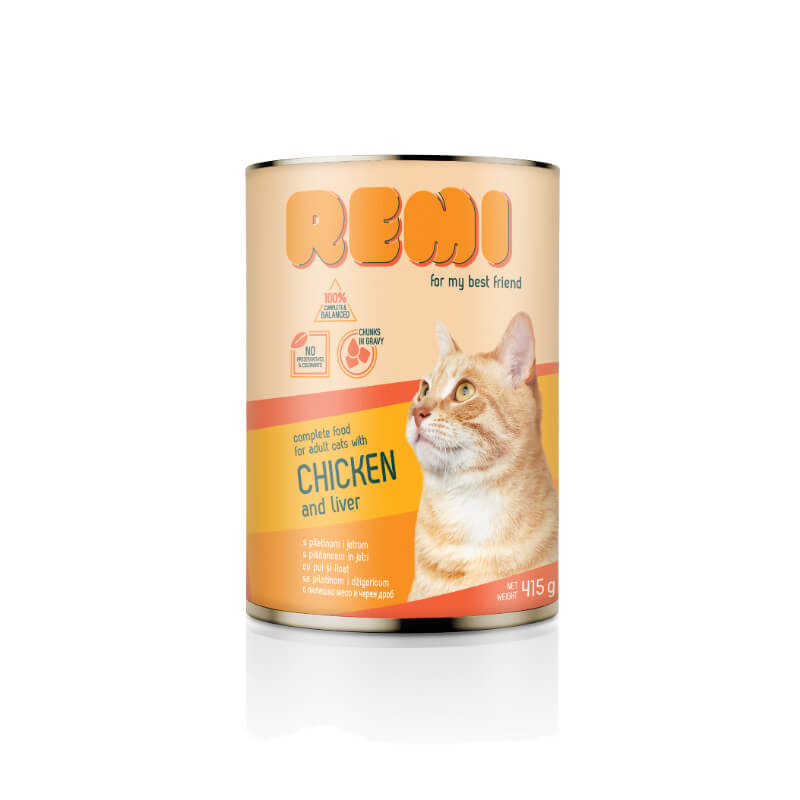 Remi Cat koščki v omaki - piščanec & jetra - 415 g