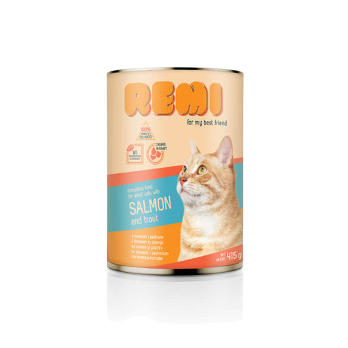 Remi Cat koščki v omaki - losos & postrv - 415 g