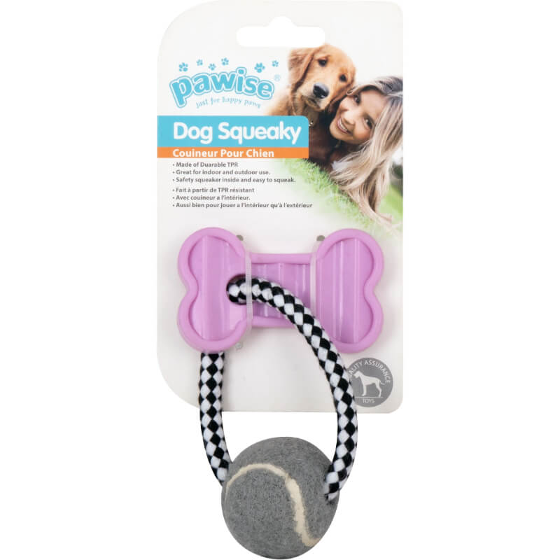 Pawise Puppy Life kost z žogico na vrvi, roza ali moder - 17 cm (3)