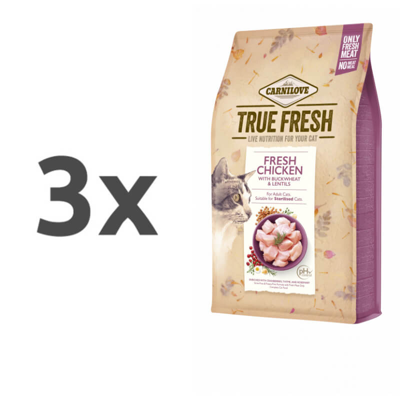 Carnilove Cat True Fresh - piščanec - 3 x 4,8 kg