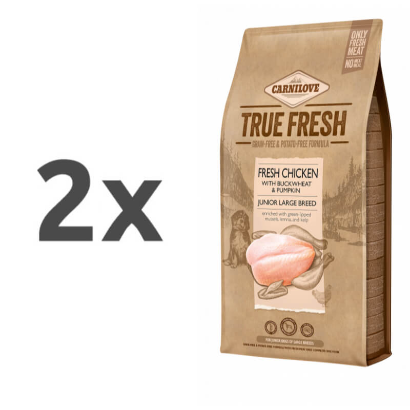 Carnilove Dog Junior Large Breed True Fresh - piščanec - 2 x 11,4 kg