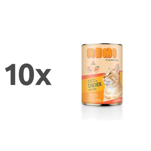 Remi Cat koščki v omaki - piščanec & jetra - 10 x 415 g