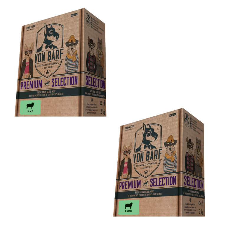 Von Barf Premium Selection - jagnjetina - 2 x (8 x 250g)