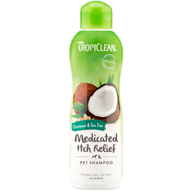 TropiClean Medicated Itch Relief, šampon za dlako, oves in čajevec - 355 ml