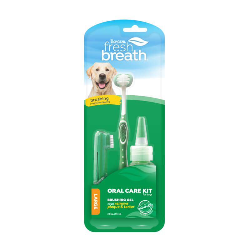 TropiClean Dog FreshBreath komplet za čiščenje zob (3 kos), L - 59 ml