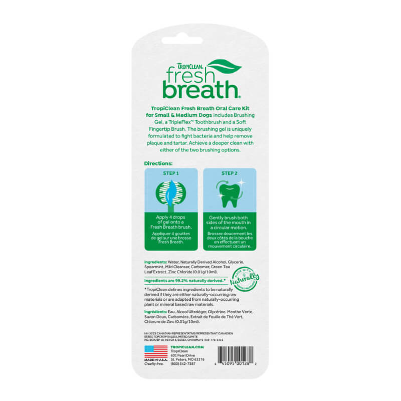 TropiClean Dog FreshBreath komplet za čiščenje zob (3 kos), S/M - 59 ml (2)