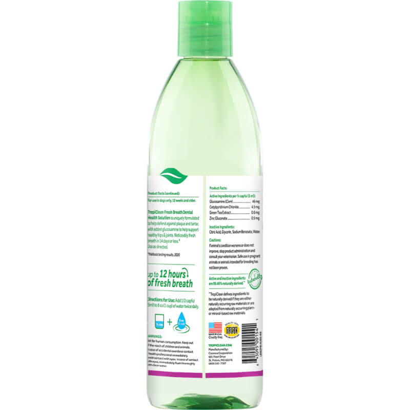 TropiClean Dog FreshBreath dodatek k vodi za čiščenje zob in podpora sklepom - 473 ml (2)