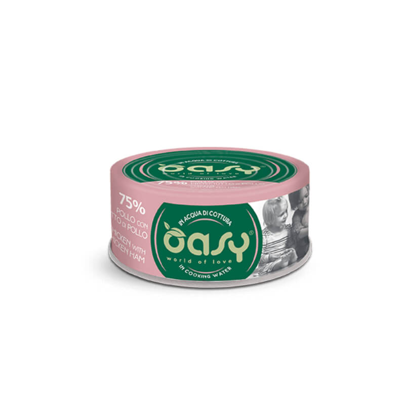 Oasy More Love Adult piščanec in šunka v juhi, konzerva - 70 g - 70 g