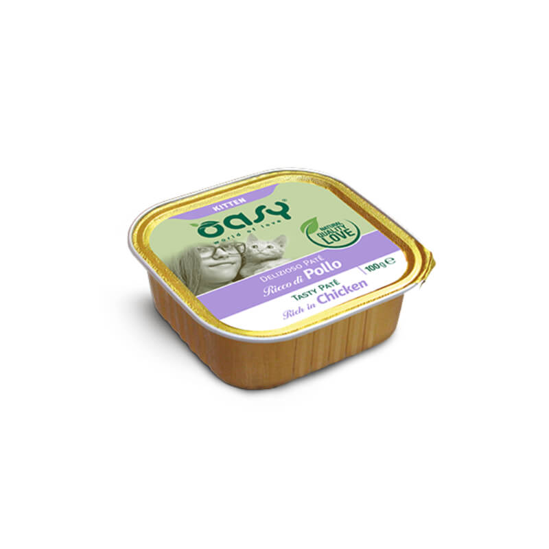 Oasy Tasty Paté Kitten piščanec, paté v posodici - 100 g - 100 g