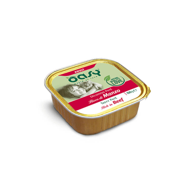 Oasy Tasty Paté Adult govedina, paté v posodici - 100 g - 100 g